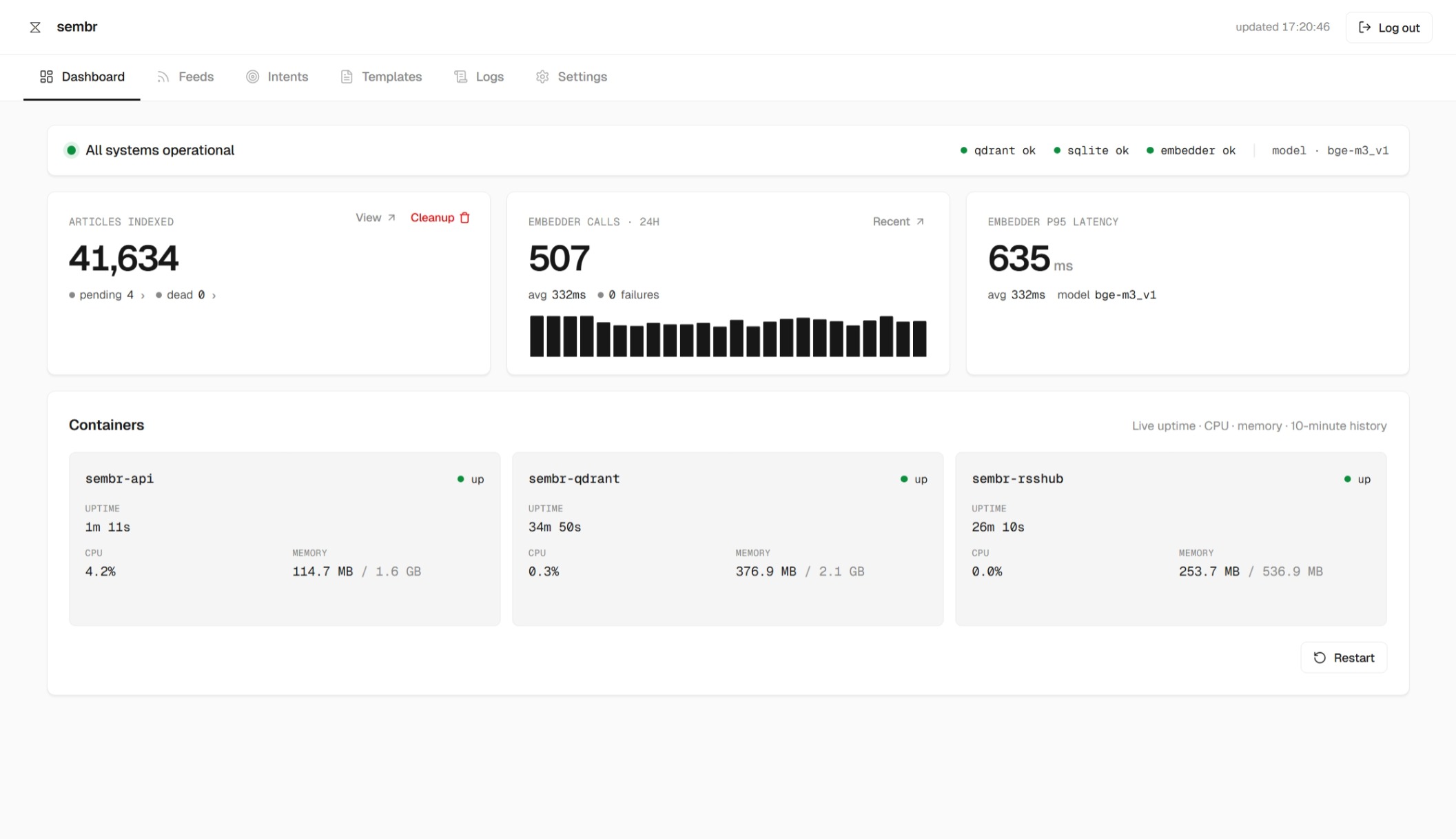 Sembr Web Dashboard